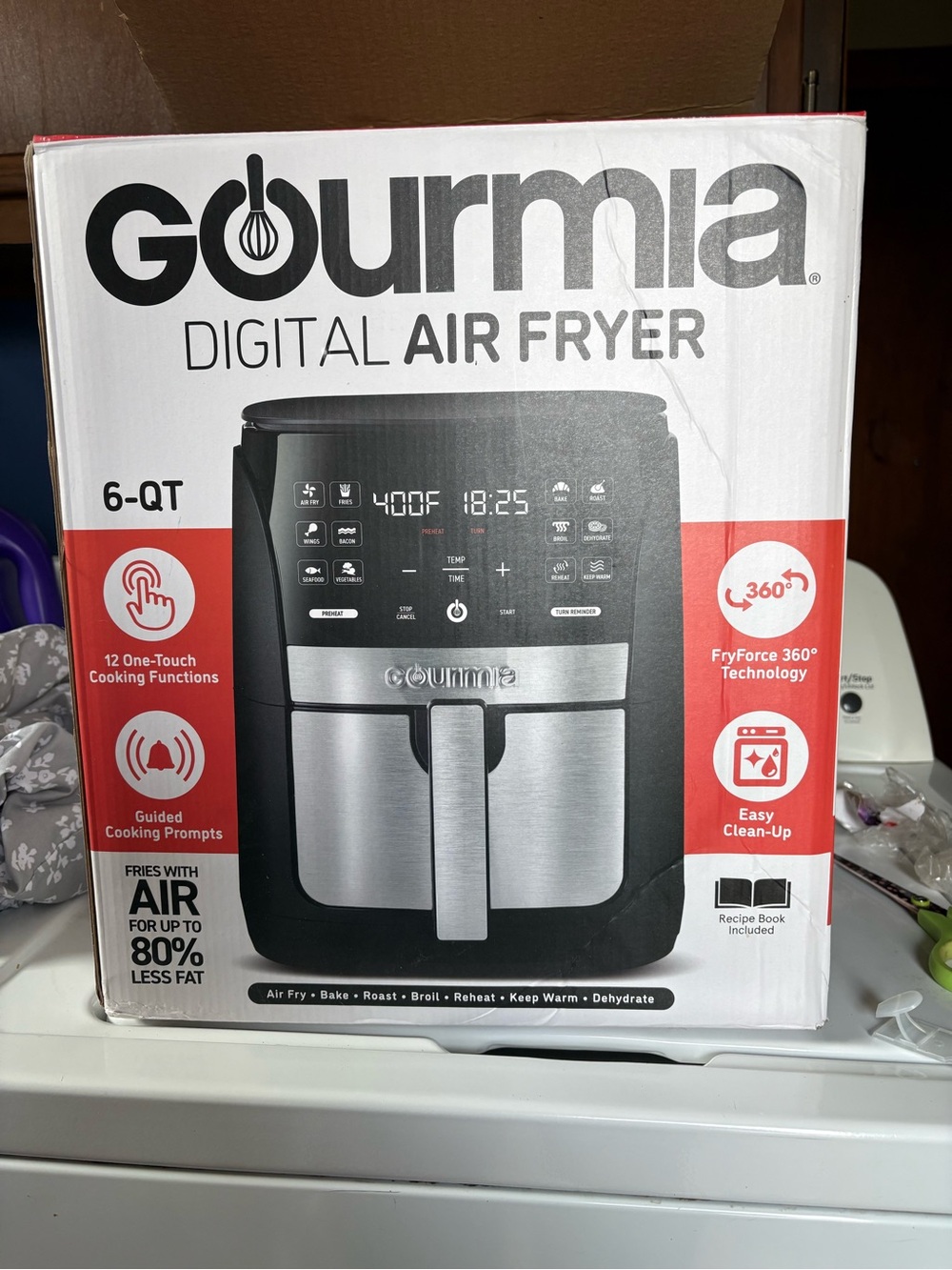 6-Qt Digital Air Fryer - Black & Silver